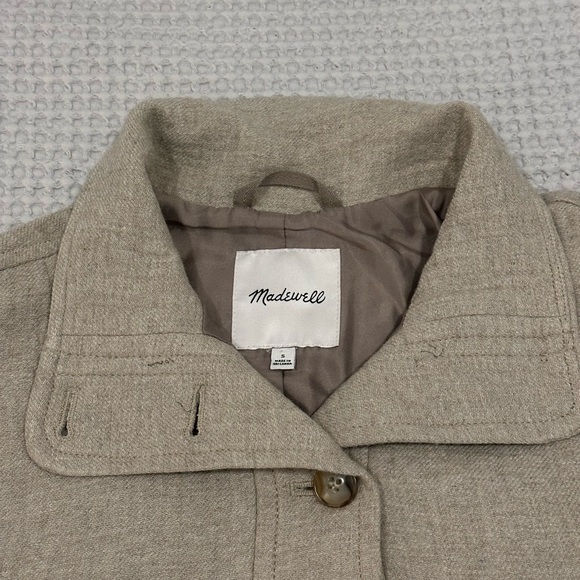 Madewell Clairmont Crop Jacket Women’s S Wool Blend Oversized Barn Jacket Beige - Picture 12 of 15